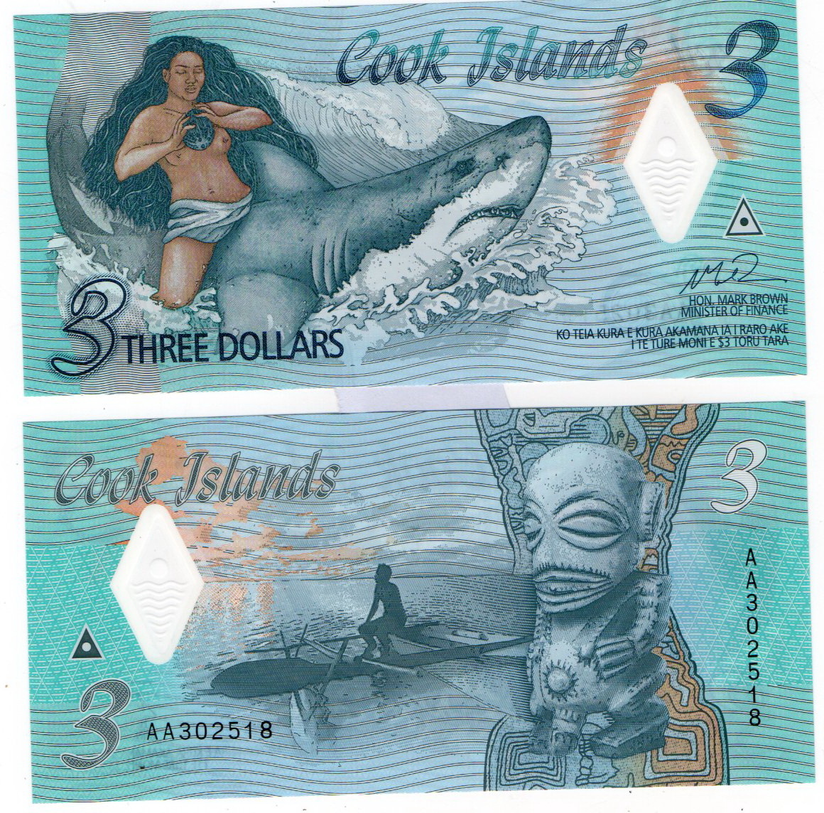 Cook Island #W11 3 Dollars